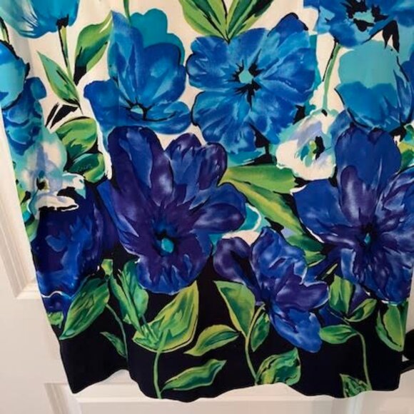 Jessica Howard Dress Womens Sz 10 Cream Blue Floral Midi - Picture 2 of 6